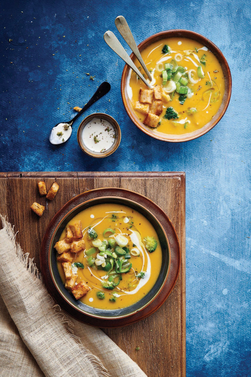 Vellutata di zucca con broccoli